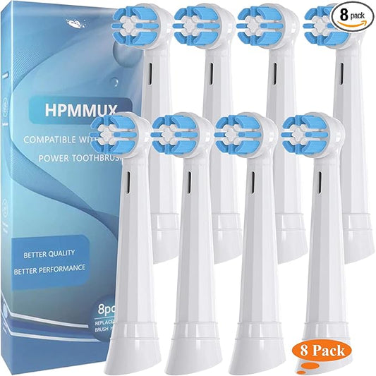 Replacement Toothbrush Heads Compatible with Oral b iO 3/4/5/6/7/8/9/10 Series Electric Toothbrush, Premium Grade Bristles, White, 8 Pack
