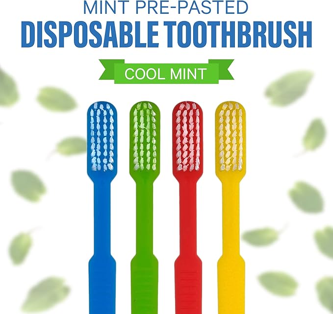 36 Prepasted Disposable Toothbrushes | Travel Toothbrush Set On The Go Toothbrush | Individually Wrapped Soft Bristle,Airbnb Gifts | No Water Needed, Paste Made in USA, Great Fot Travel (36 Pack)