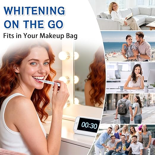 Teeth Whitening Pen, 4 Pack Tooth Whitening Gel Formula for Instant Stain Removal, Brightens Smile & Neutralizes Yellow Tones, Safe for Sensitive Teeth, Mint Flavor
