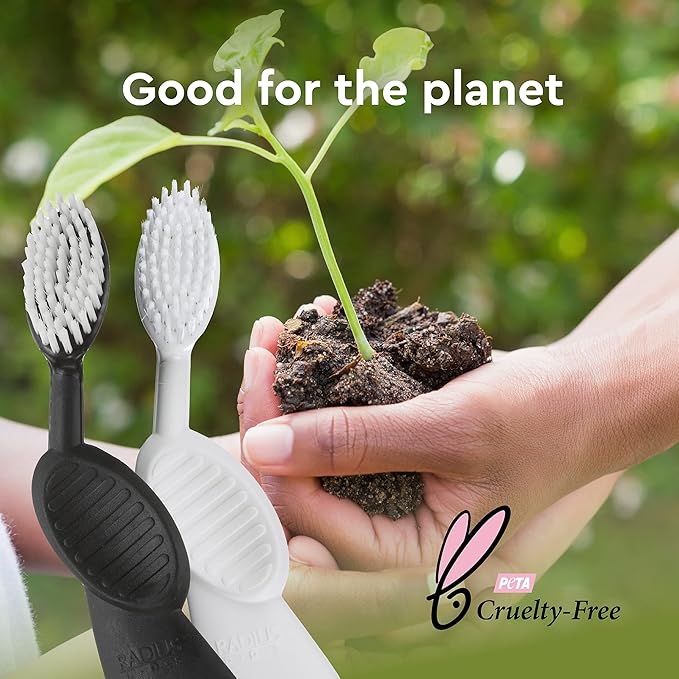 RADIUS Flex Brush with Soft Bristles Toothbrush BPA Free & ADA Accepted Designed to Improve Gum Health & Reduce Issues - Right Hand - Purple/White - Pack of 1