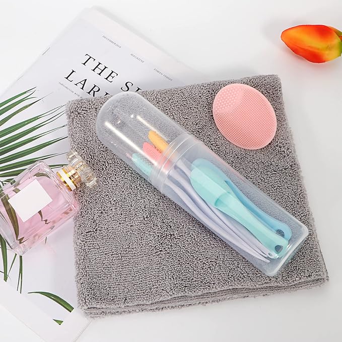 Yeeco Clear Toothbrush Case, 2 Packs Toothbrush Travel Case, Plastic Toothbrush Holder Travel, 7.9”×2” Portable Toothbrush Case for Traveling