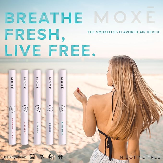 MOXE Natural Wintermint Air Inhaler | Non Electric Long-Lasting Flavored Air Refreshing Support | Oral Fixation Wintergreen & Menthol Essential Oils, Craving Relief - 3 Pack