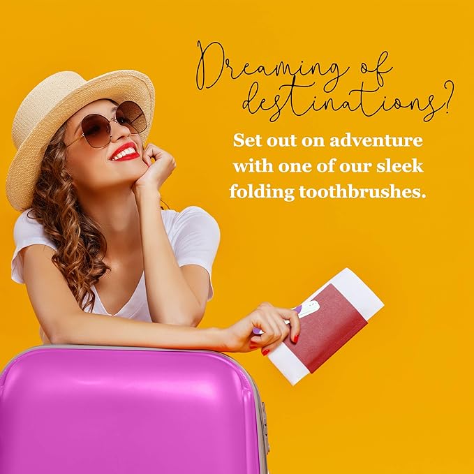 Portable Folding Toothbrush with Built-in Cover - Collapsible Multicolor Travel Kit (25 Pack Firm-Multicolor)
