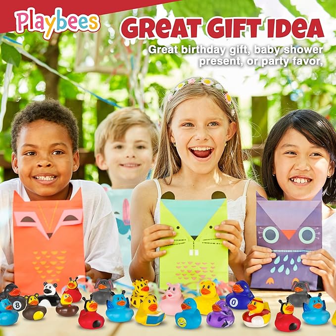 Playbees Rubber Ducks in Bulk 100 Pack Assortment Duckies Kids Baby Bath Shower Toys Jeep Ducking Floater Summer Beach Pool Activity Baby Showers Accessories Classroom Incentives