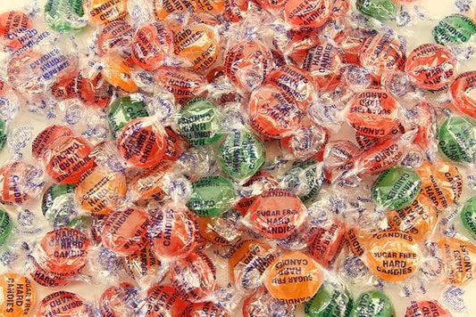 Planet Sweets Premium Sugar Free Assorted Fruit Hard Candy Buttons - 1.5 Pounds - Individually Wrapped Discs Candies