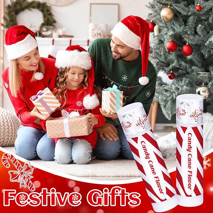 10 Pack Christmas Lip Balms Bulk Christmas Candy Peppermint Cane Scented Holiday Flavor Lip Balm Gifts Xmas Party Gifts Bulk Xmas Items Stocking Stuffers for Women Men Staff Employee (Candy)