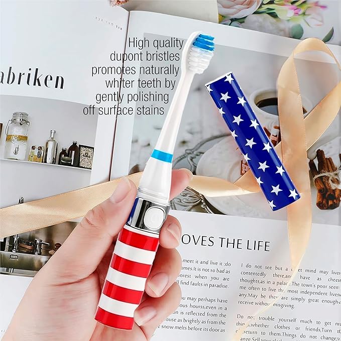 Pursonic Portable Sonic Toothbrush Battery Operated, Battery Included, 3 Brush Heads Included, 22,000 Strokes Per Minute, Brush On The Go (USA)