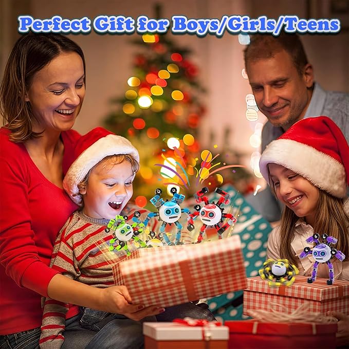 3 PCS Transformable Fidget Spinners Toys for Kids and Adults Stress Relief Sensory Toy for Teens Boys Autism Cool Fingertip Gyros Boy Girl Travel Party Favors Birthdays Gifts Stocking Stuffer