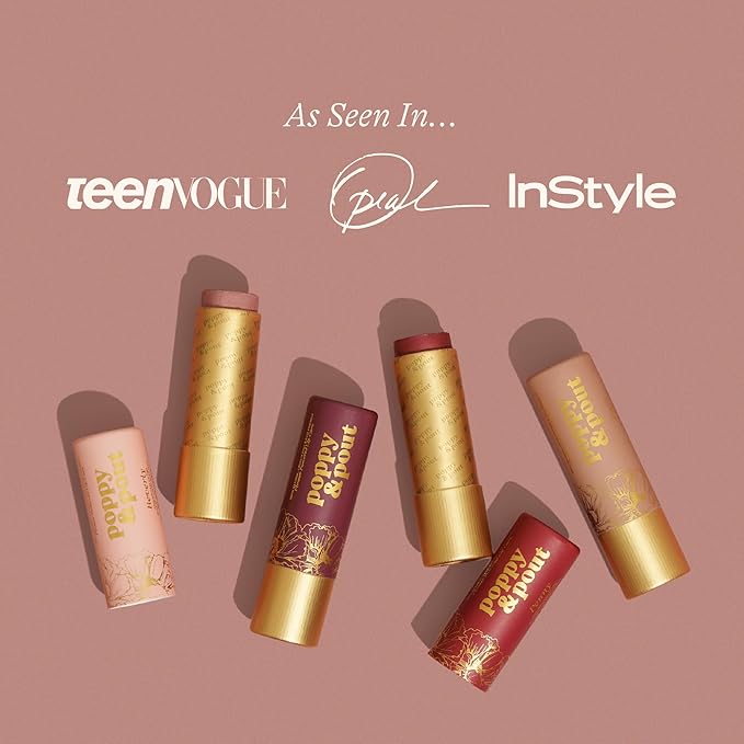 Poppy & Pout All Natural Lip Tint, Cardboard Tube, Hand-Filled, Beeswax, Vitamin E, Coconut Oil, Cruelty Free, All-Natural Shades (Debbie)