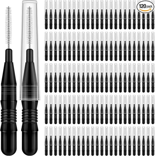 120 Pieces Braces Flossers for Cleaner Interdental Brushes Between Teeth, Toothpick Dental Tooth Flossing with Soft Bristles 360° Bendable Oral Dental Hygiene Flosser Cleaning Tool