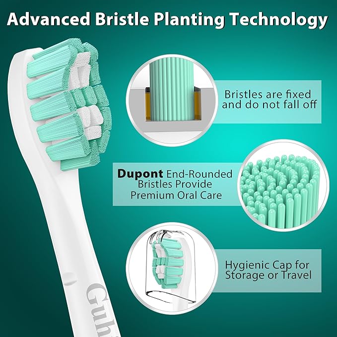 Toothbrush Heads for Philips Sonicare Replacement Heads, C2 Brush Head Compatible with Phillips Sonicare Click-on 4100 5100 6100 Electric Toothbrush, 10 Pack