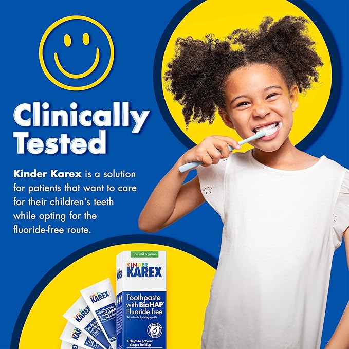 Kinder Karex Hydroxyapatite Kids Toddler Toothpaste I Fluoride Free I Clinically Tested I 2.3 oz