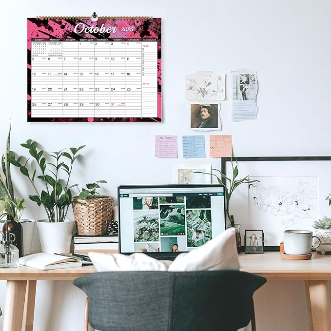 2025-2026 Wall Calendar, Calendar 2025-2026, 18 Month Calendar July 2025 - December 2026, 14.8" X 11.5", Calendar with Twin-Wire Binding, Hanging Hook and Julian Dates (Colorful Ink)