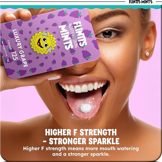 Flintts Mints Fruit Troop – Sugar Free Mouthwatering Mints for Dry Mouth Relief & Freshness – Vegan Oral Health Support with Sparkle Effect – Pocket Travel Saliva Substitute, Lozenges Alternative