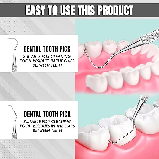 Professional Dental Tools Tartar Scraper for Dentist, Personal Use and Pets Stain Plaque Remover for Teeth, Premium Oral Care Double Ended Dental Probe Scaler | Stainless Steel
