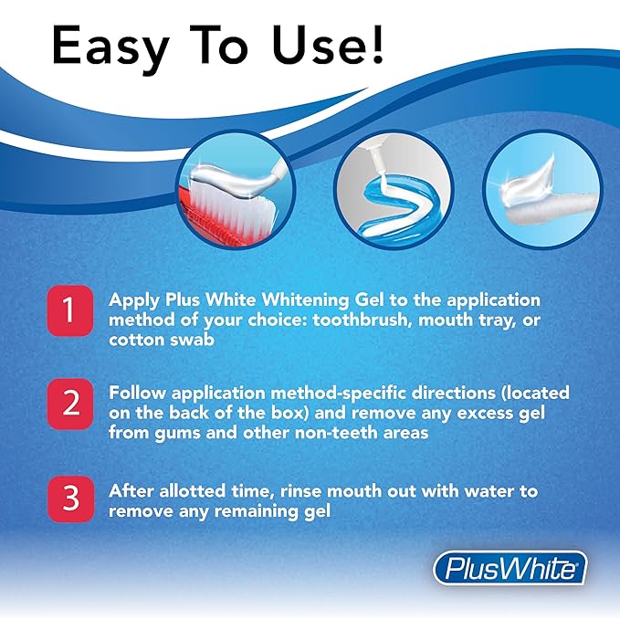 Plus White Speed Whitening Gel - Works in 5 Minutes - Professional Teeth Whitening w/Dentist Approved Ingredient (2 oz)