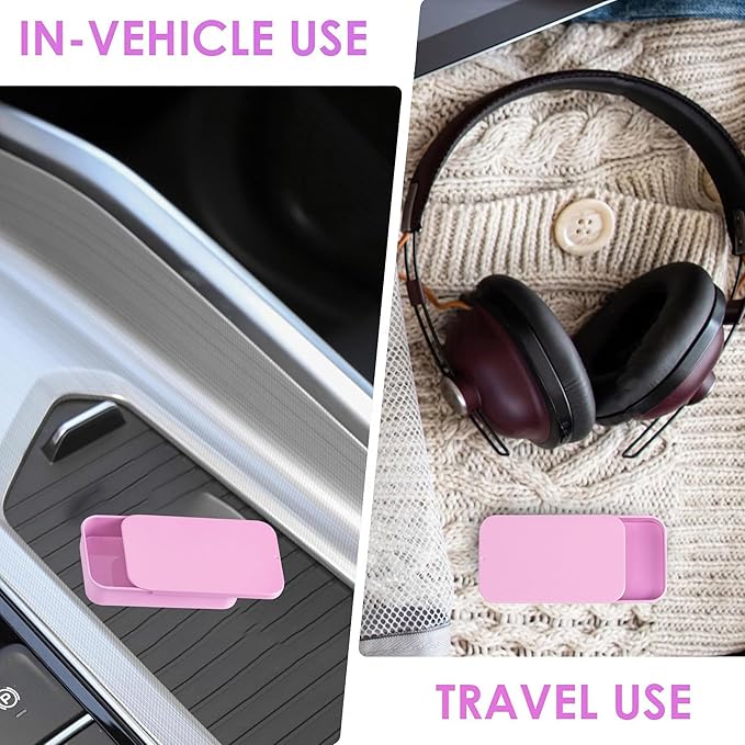 2Pack Dental Floss Portable Case,Dental Floss Dispenser,Convenient Refillable Glide Travel Adult Floss Box for Travel, Dates,Dinners and Hotels(Pink)
