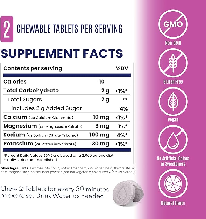 SaltStick Electrolyte FastChews - 120 Count Mixed Berry Flavor - Electrolyte Tablets for Hydration, Salt Tabs - 10 Count (Pack of 12)