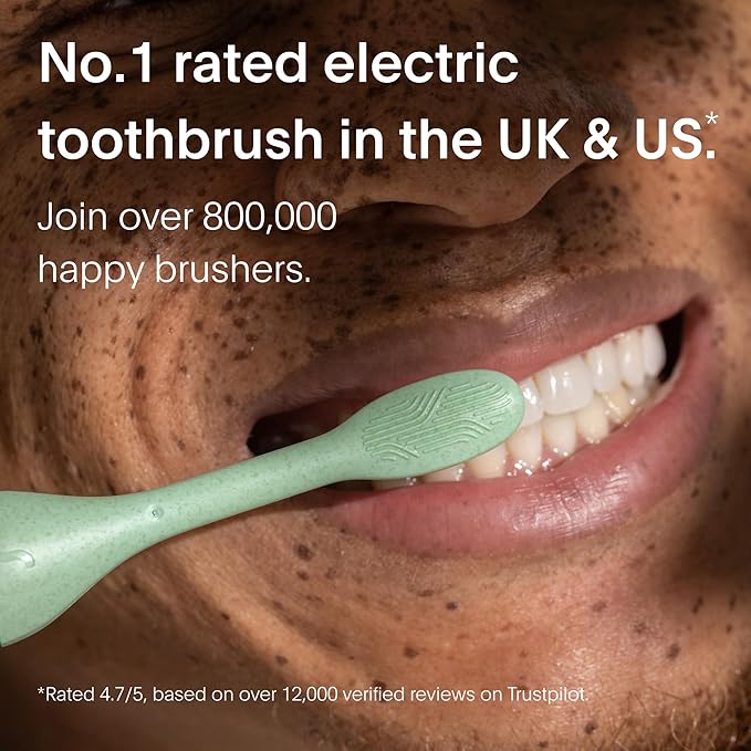 SURI 1.0 Sonic Electric Toothbrush with UV Cleaning Travel Case | 1 Month+ Battery | Designed in California | Electric Toothbrush for Adults | Travel Toothbrushes | Tooth Brush | Green