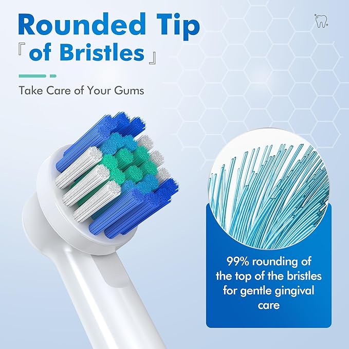 Replacement Toothbrush Heads Compatible with Oral B Braun, 4 Pcs Professional Precision Clean for Oral-b 7000, Clean, Oral B Pro 1000, 9600, 500, 3000, 8000