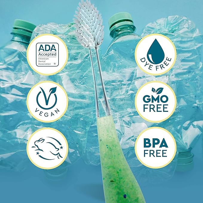 RADIUS Source Toothbrush with Replaceable Brush Head ADA Accepted Improve Gum Health & Reduce Issues - Super Soft - Soda Pop Eco-Grind - Pack of 1