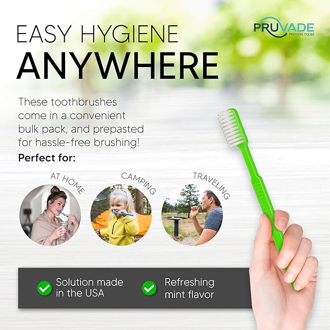 300 Pack Disposable Toothbrushes with Toothpaste, Built in | Prepasted Toothbrushes Individually Wrapped | Single Use Waterless Tooth Brush Soft Bristles for School, Hotel, Camping, Travel