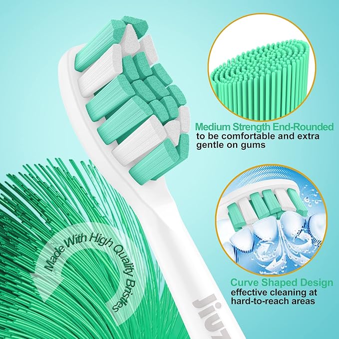 Replacement Toothbrush Heads Compatible with Philips Sonicare C2 Plaque Control Protective Clean 4100 5100 6100 Electric Toothbrush, 8-Pack Sonic Brush Heads