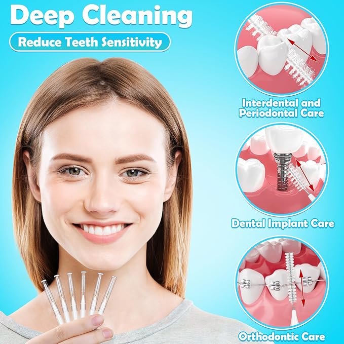 120 Pieces Interdental Brushes, Braces Brush Cleaner Orthodontic Flossers Toothpicks Floss Picks for Braces Kit for Teeth Cleaning Tools Spiral Dental Brush Head for Efficient Oral Care White