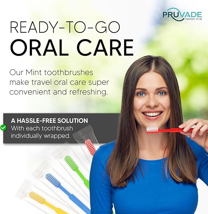 100 Pack Disposable Toothbrushes with Toothpaste, Built in - Prepasted Toothbrushes Individually Wrapped |Single Use Waterless Tooth Brush with Soft Bristles for Hotel, Camping, Travel