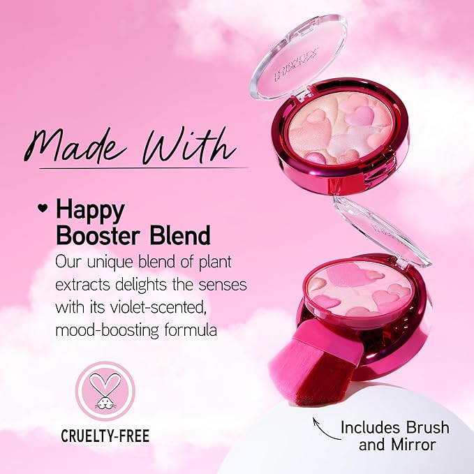Physicians Formula Happy Booster Glow & Mood Boosting Blush, Silky Smooth Formula, Hypoallergenic, Blends Easily with Radiant Finish – Rose