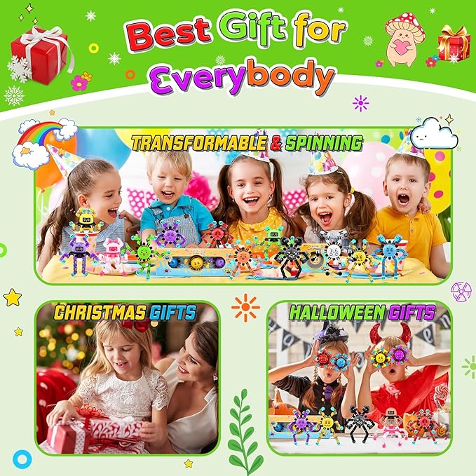 36 PCS Christmas Stocking Stuffers Fidget Spinner Toys for Kids & Adults,Party Favors Supplies Goodie Bags Birthday Gifts,Classroom Small Prizes Bulk Boys Girl Travel Sensory Toy for 3-5-8-12