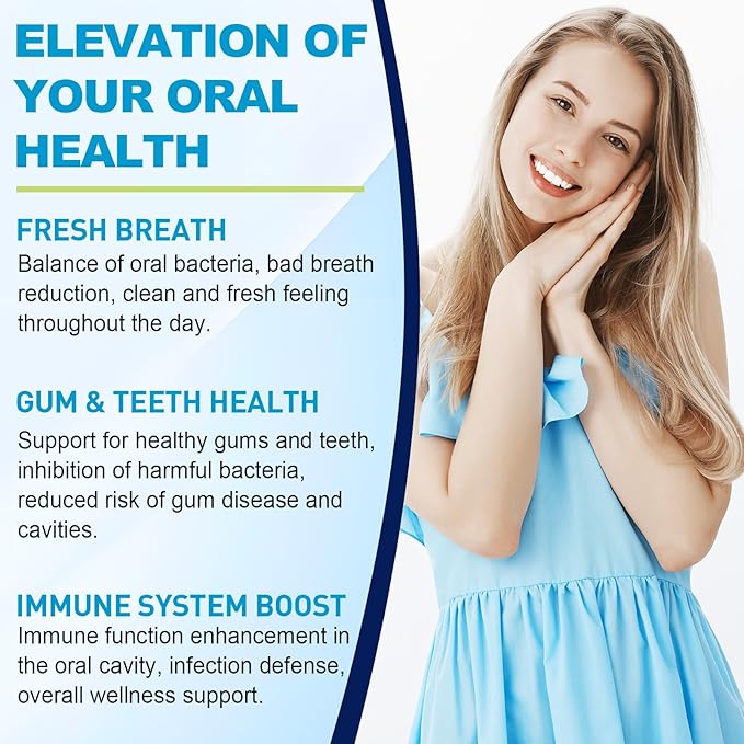 Oral Probiotics for Mouth Bad Breath for Adults 11 Billion CFU, Best Breath Oral Dental Probiotics for Teeth & Gums, Fresh Breath, Halitosis & Gut Health, 4 Packs