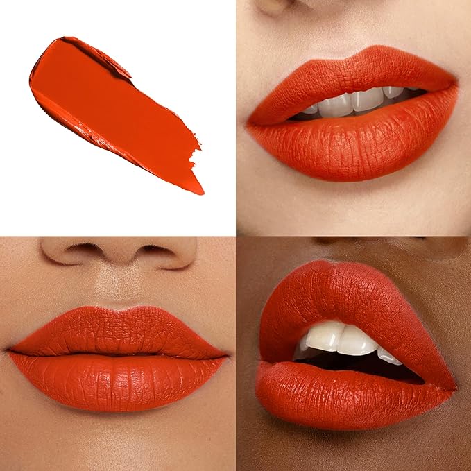 Red Lipstick Set Long Lasting 3Pc Matte Liquid Lipsticks for Women Non Transfer Smudgeproof Red Brown Orange Lipstick Kit Cruelty Free Lip Color, 13/50/51