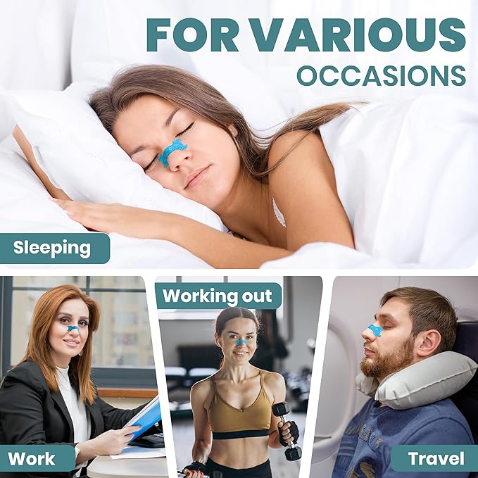 Premium Nasal Strips for Snoring - 60 Count Extra Strength to Support Breathing Enhance Sleep Experience and Promote Overall Well Being for Men & Women Tape