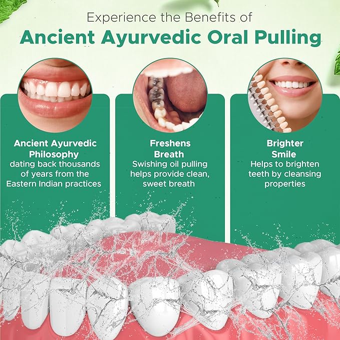 Dale Audrey Ayurvedic Nano Hydroxyapatite Oil Pulling for Teeth and Gum | Refreshing Cinnamon and Mint Flavored Organic Mouthwash Oral Rinse | Teeth Whitening Mouthwash for Fresh Breath (Mint, 8 oz)