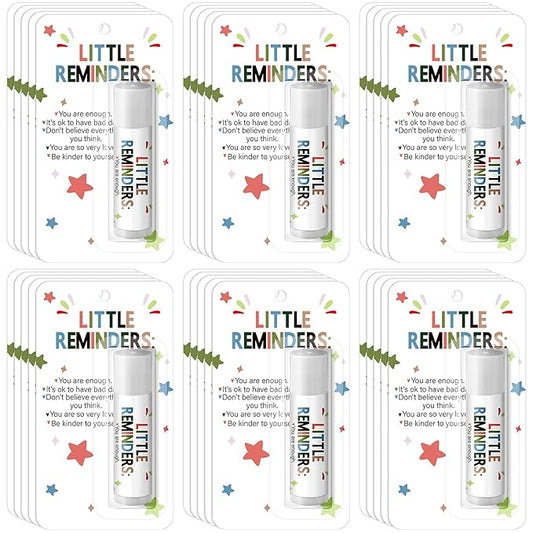 30 Pack Christmas Employee Appreciation Gift Lip Balms Bulk Staff Teacher Team Volunteer Thank You Gift Thanksgiving Christmas Appreciation Party Favor for Women Men(Little Reminders,Colorful)