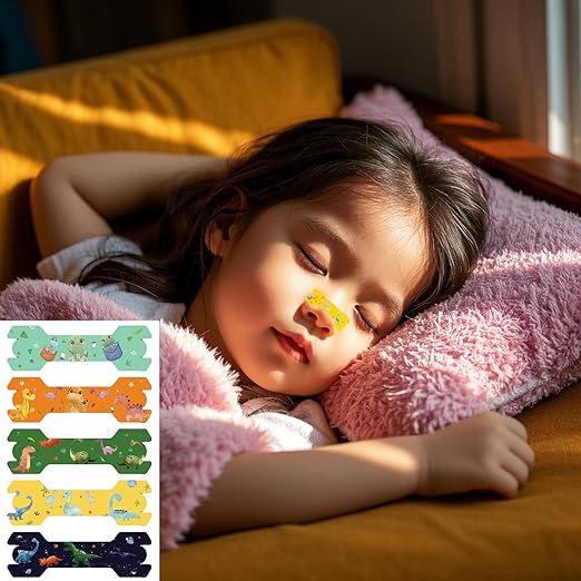 30 Pack Small Size Kids Nasal Strip, Cartoon Pattern 1.73*0.55" Extra Strength Kids Nose Strips for Breathing, Kid Nasal Congestion Relief Nasal Tape, Breathe Snoring Strips Sleep Tape for Children