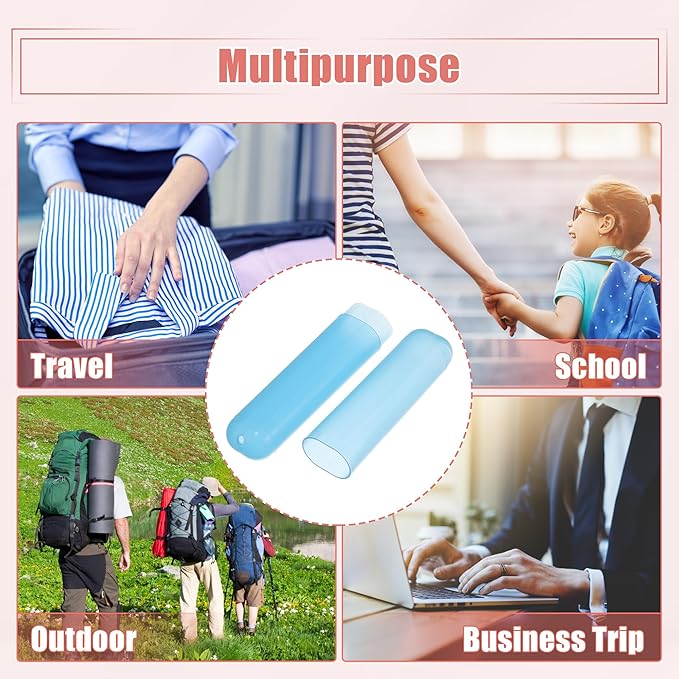 VOCOSTE 2 Pcs, Toothbrush Travel Case, Plastic, Lightweight Traveling Toothbrush Holders Case, for Travel Business, Blue Green, 7.48"x1.06"