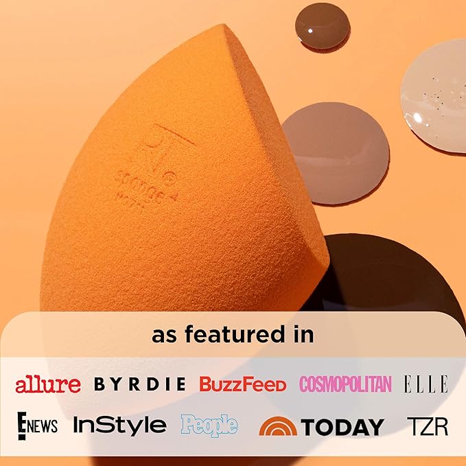 Real Techniques Miracle Complexion Makeup Sponge, 4-Pack Beauty Blender For Liquid & Cream Foundation, Streak-Free Coverage, Latex-Free, Vegan & Cruelty-Free