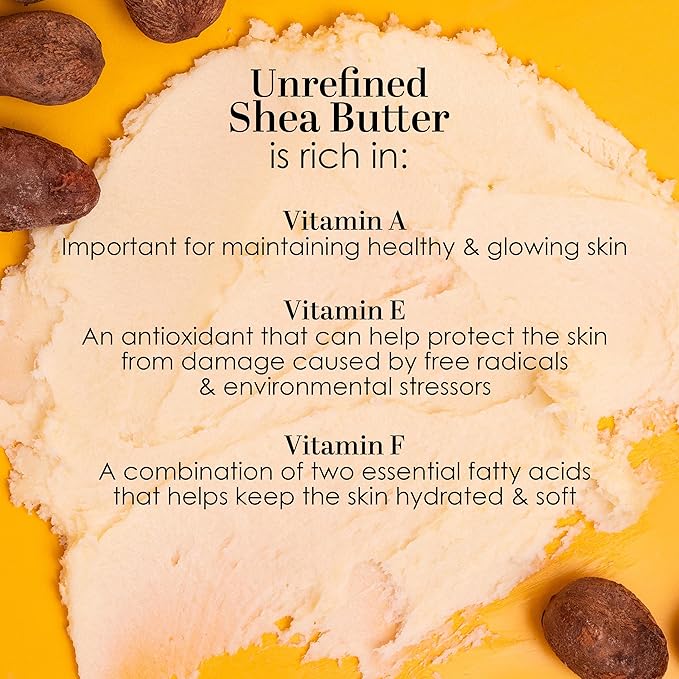 Raw Shea Butter - 100% Pure African Unrefined Shea Butter for Hair | Skin Moisturizer for Face and Body | with Natural Smoky Scent | Use for Soap Base, DIY Whipped Lotion, Lip Balm - 8 oz Block
