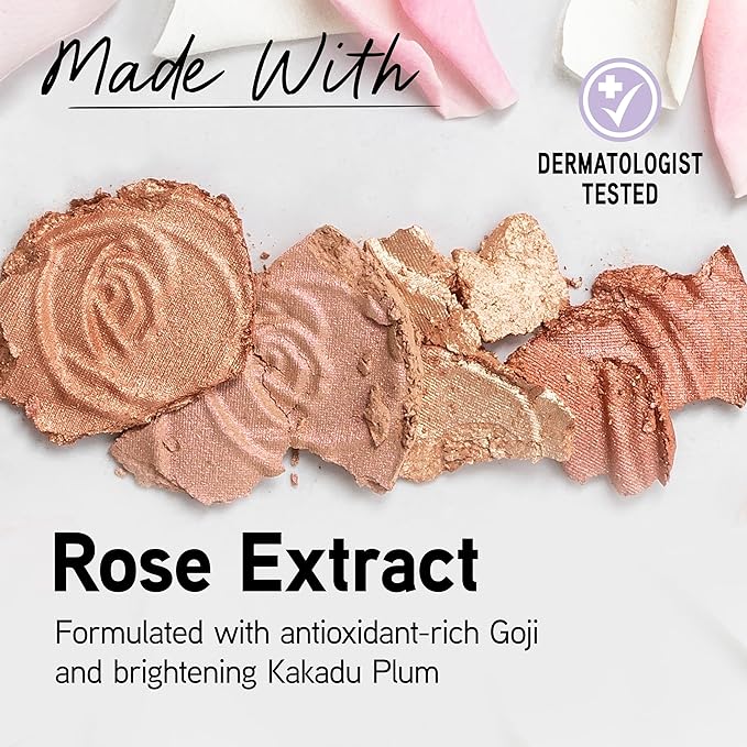 Physicians Formula Rosé All Day Highlighter Blush Face Powder, Shimmer Petal Glow, Pink Soft Petal, Dermatologist Tested, Clinicially Tested