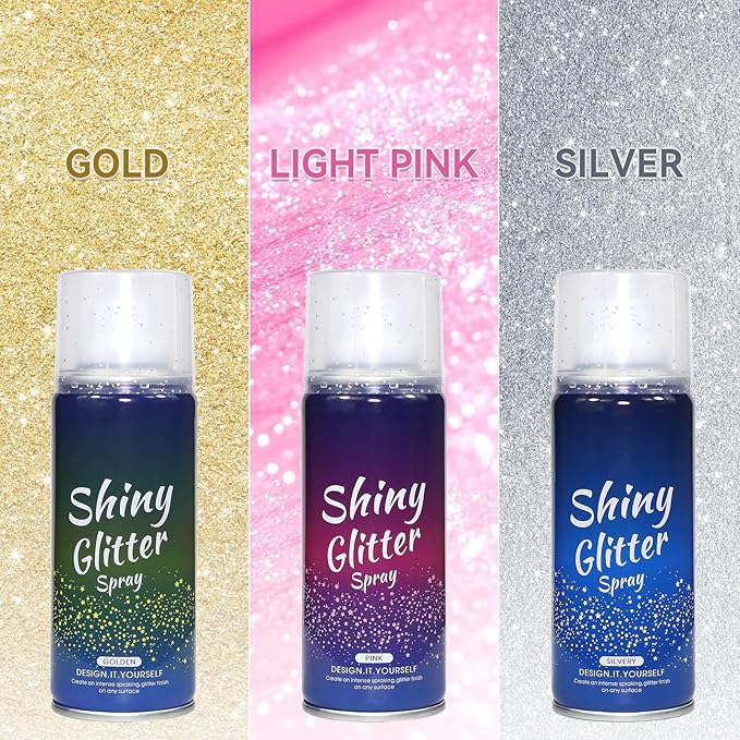 Pure Gold Glitter Spray for Face, Body, Hair and Clothes, Holographic Glitter Hairspray for Festival, Rave, Prom, Concert, Stage Makeup, Quick Dry, Long Lasting Shimmer, Lightweight, 4.05 fl oz
