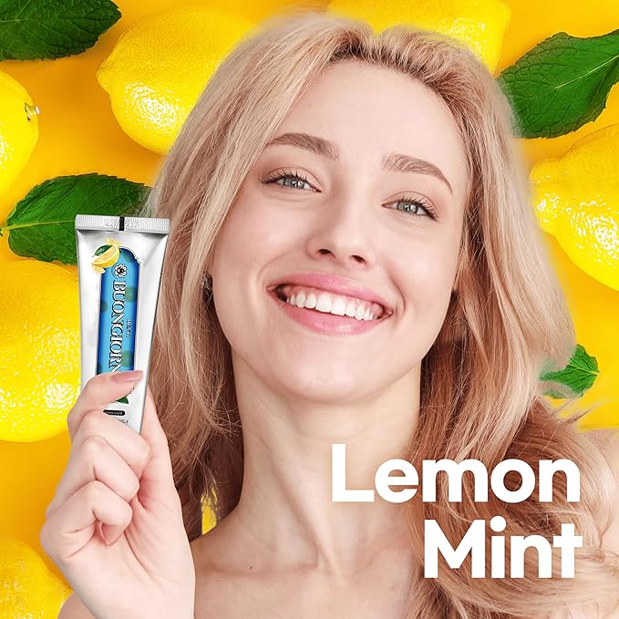 Plaque Care Toothpaste (3 Pack, Lemon Mint) – Natural Fluoride Korean Toothpaste for Plaque Removal, Tartar Control, Strengthens Enamel, Paraben & SLS Free (3.52fl oz / 100g)