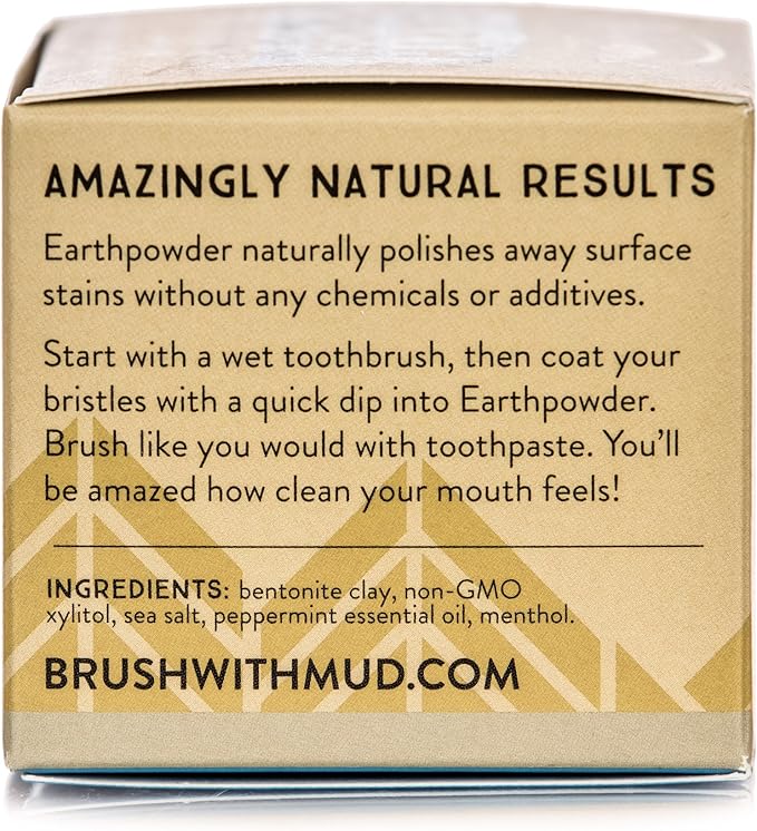 Redmond Earthpowder, All Natural Tooth and Gum Powder Bentonite Clay, Peppermint